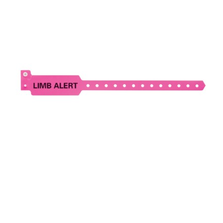 Wristband - Poly - Limb Alert 5/8 X 10 Pink W/Black